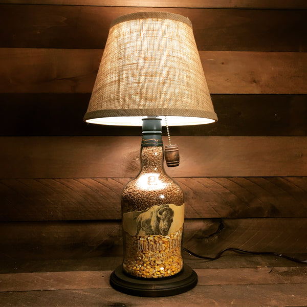 Reclaimed Bourbon Barrel and Whiskey Bottle Desk Lamp